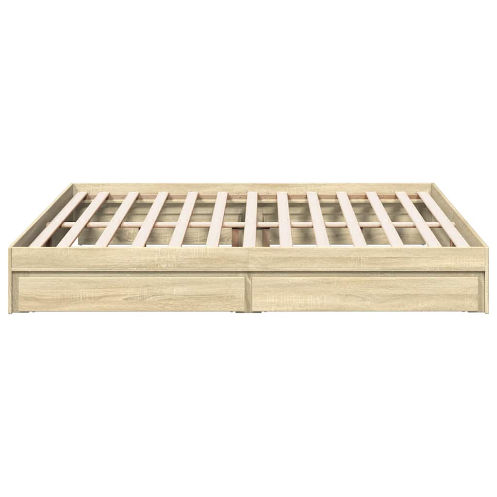 Giroletto Cassetti Rovere Sonoma 200x200 cm Legno Multistrato