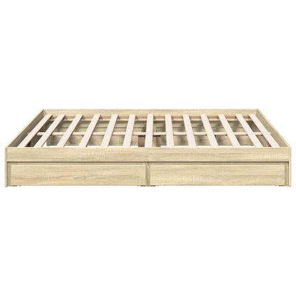 Giroletto Cassetti Rovere Sonoma 200x200 cm Legno Multistrato