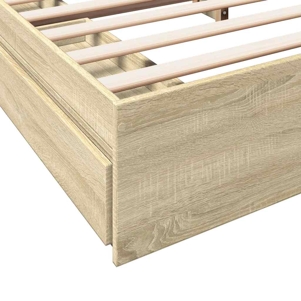 Giroletto Cassetti Rovere Sonoma 200x200 cm Legno Multistrato