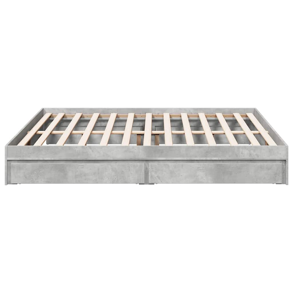 Giroletto Cassetti Grigio Cemento 200x200 cm Legno Multistrato