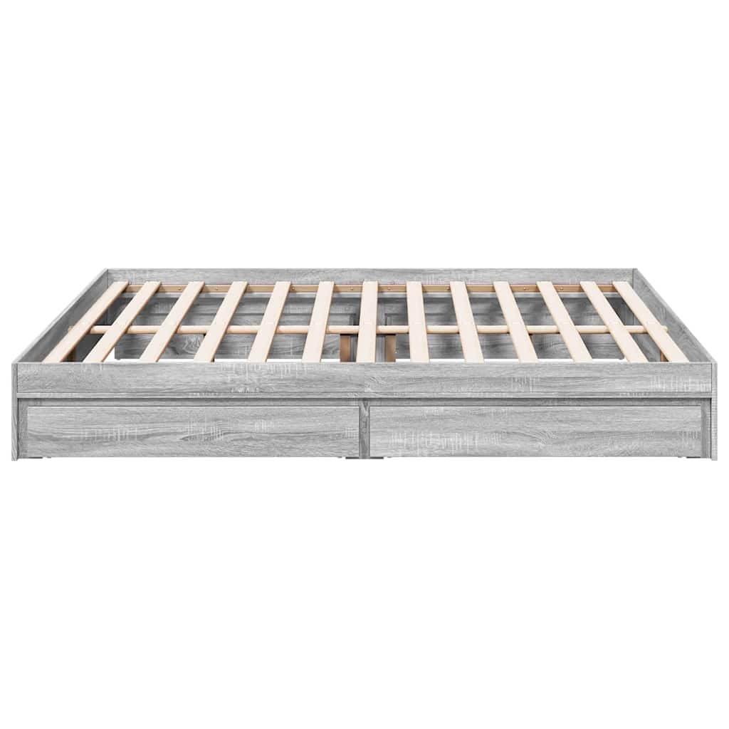 Giroletto Cassetti Grigio Sonoma 200x200 cm Legno Multistrato