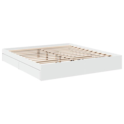 Giroletto con Cassetti Bianco 180x200 cm in Legno Multistrato