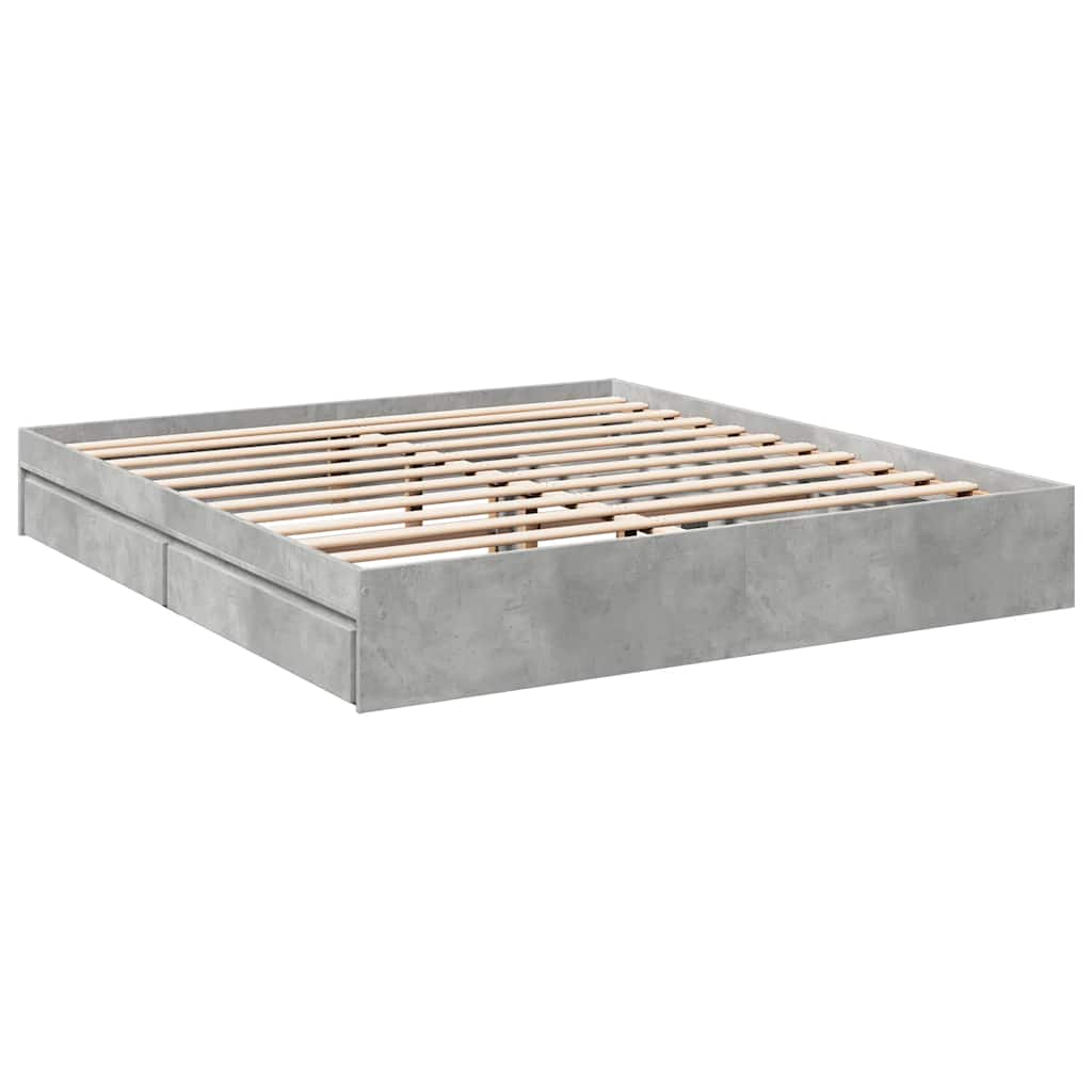 Giroletto Cassetti Grigio Cemento 180x200 cm Legno Multistrato | homemem39