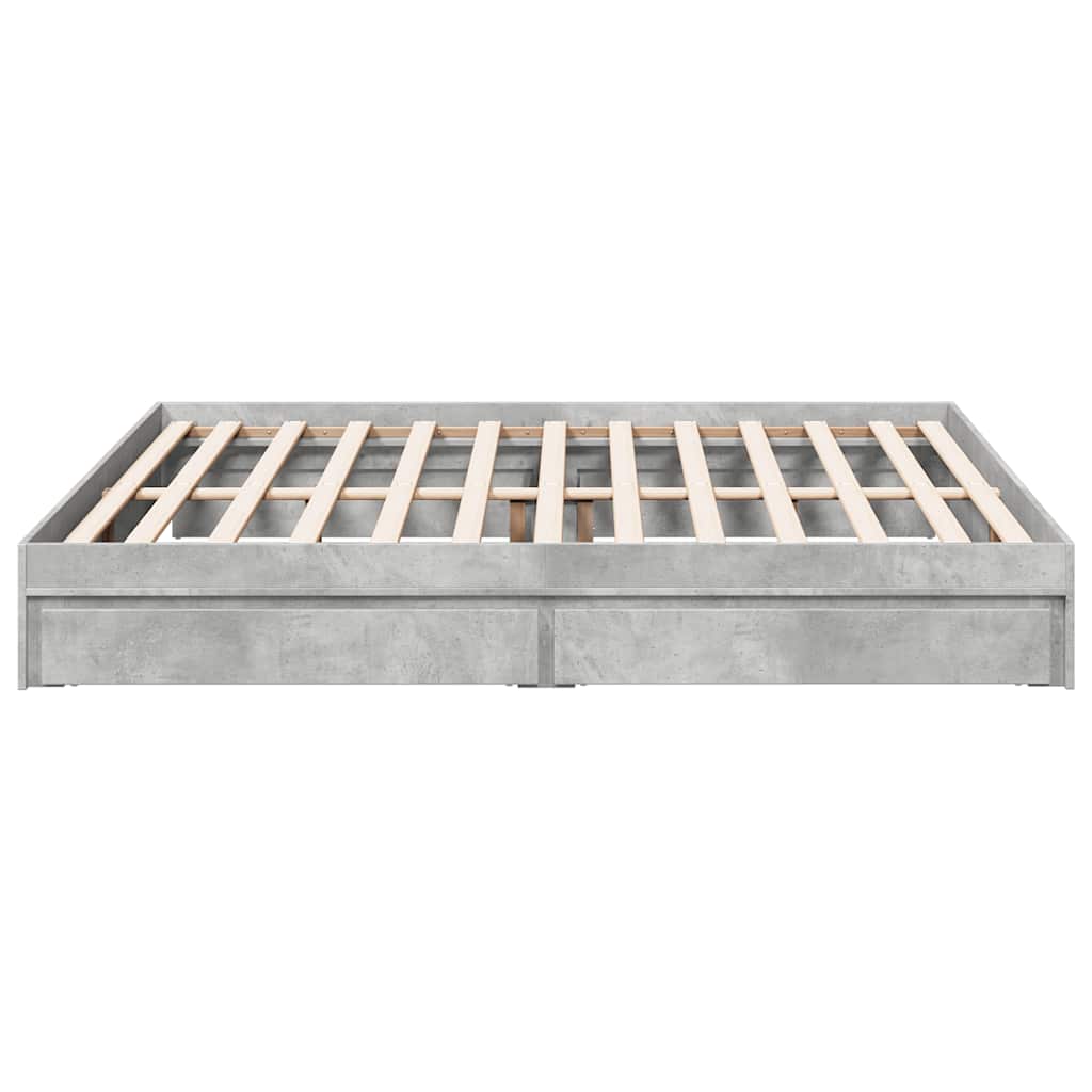 Giroletto Cassetti Grigio Cemento 180x200 cm Legno Multistrato | homemem39