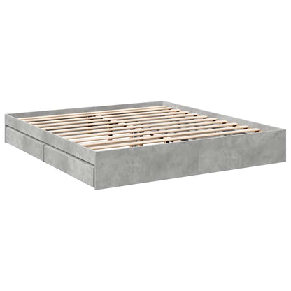 Giroletto Cassetti Grigio Cemento 180x200 cm Legno Multistrato | homemem39