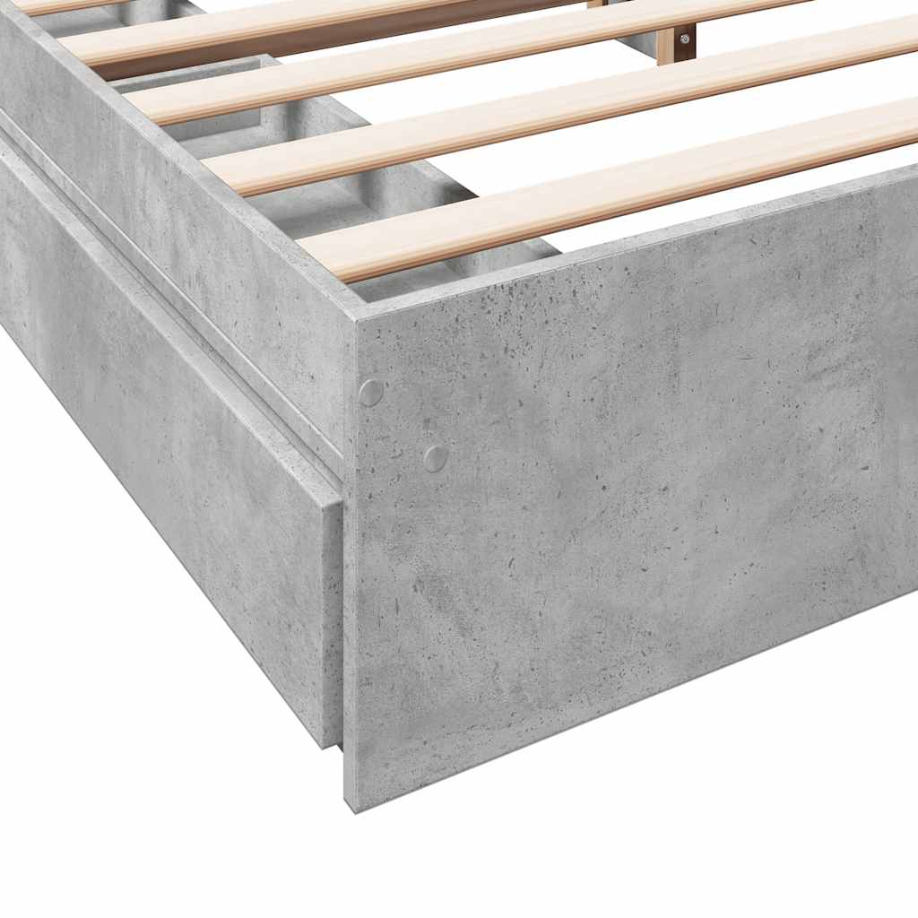Giroletto Cassetti Grigio Cemento 180x200 cm Legno Multistrato | homemem39