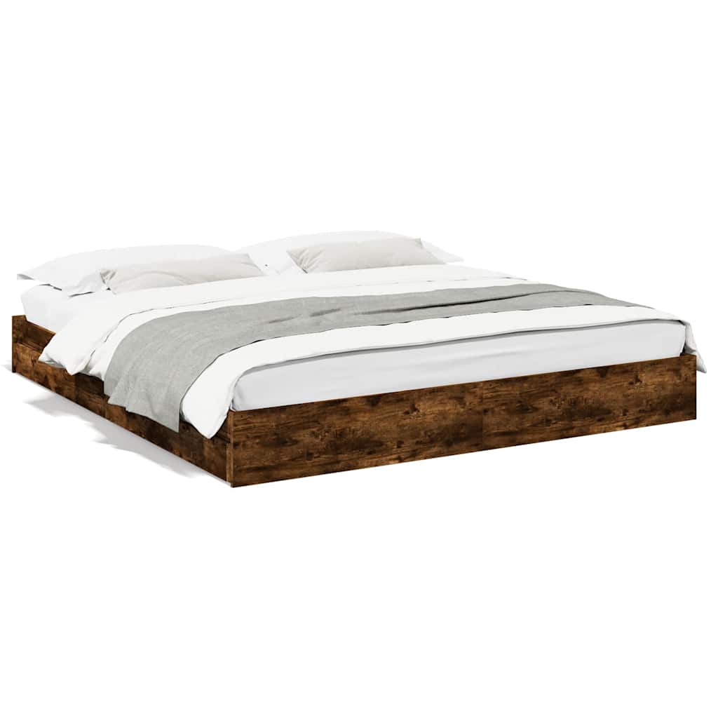 Giroletto con Cassetti Rovere Fumo 180x200 cm Legno Multistrato | homemem39