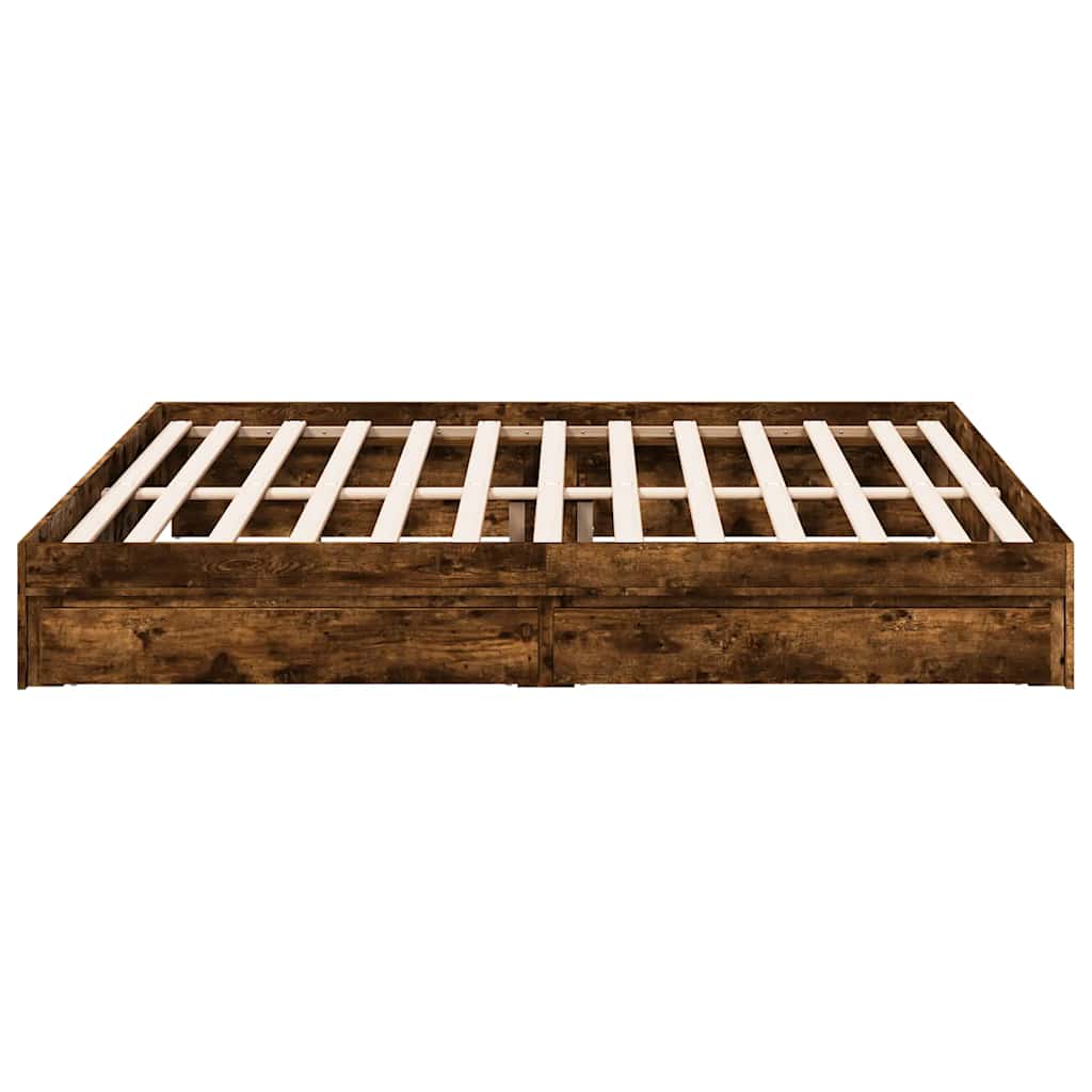 Giroletto con Cassetti Rovere Fumo 180x200 cm Legno Multistrato | homemem39