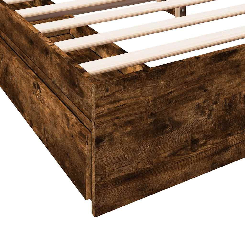 Giroletto con Cassetti Rovere Fumo 180x200 cm Legno Multistrato | homemem39