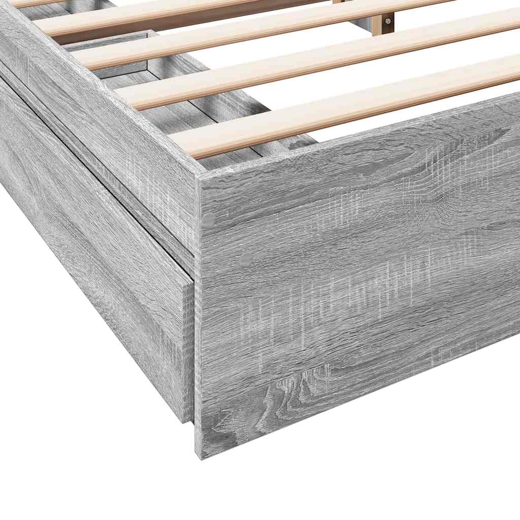 Giroletto Cassetti Grigio Sonoma 180x200 cm Legno Multistrato