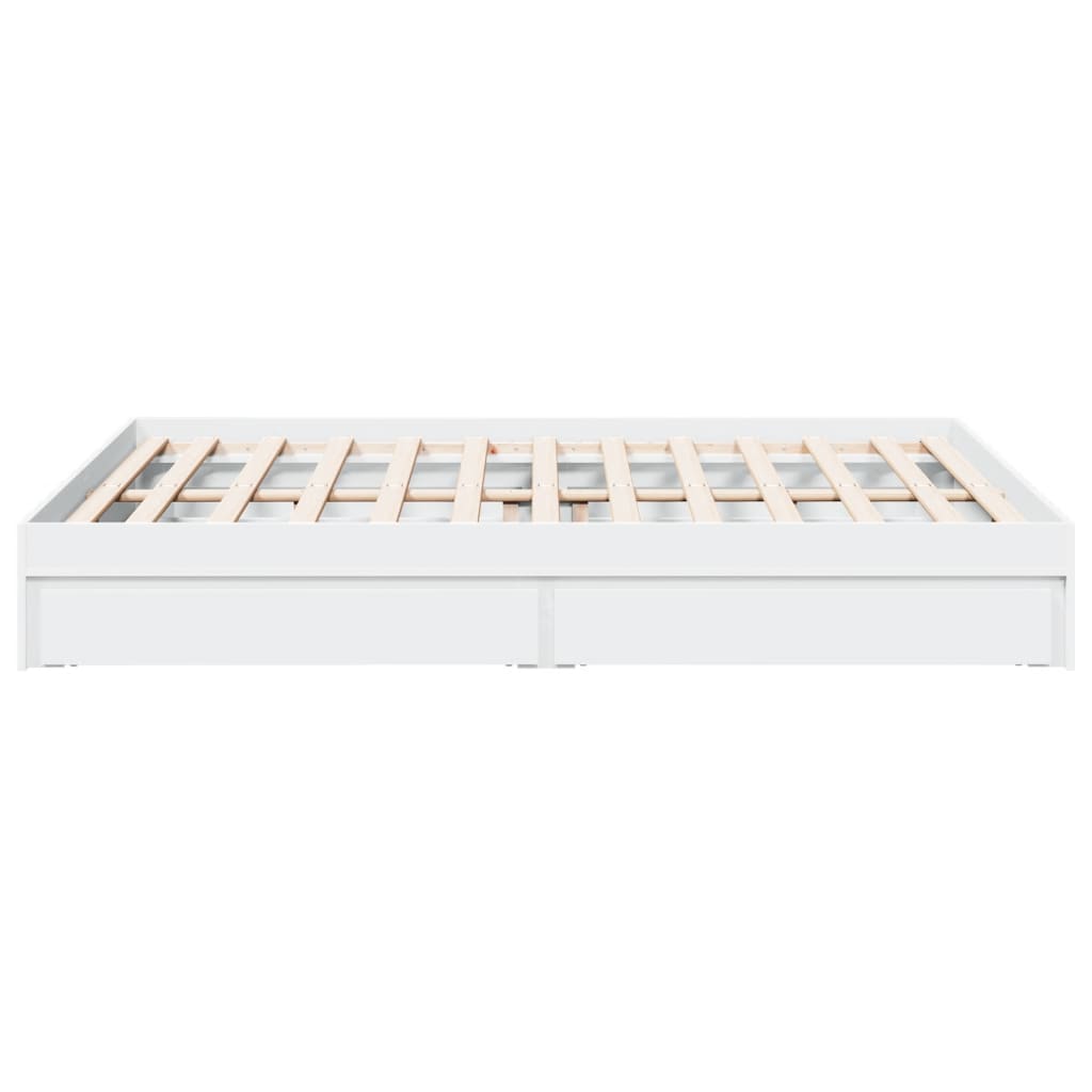 Giroletto con Cassetti Bianco 160x200 cm in Legno Multistrato | homemem39