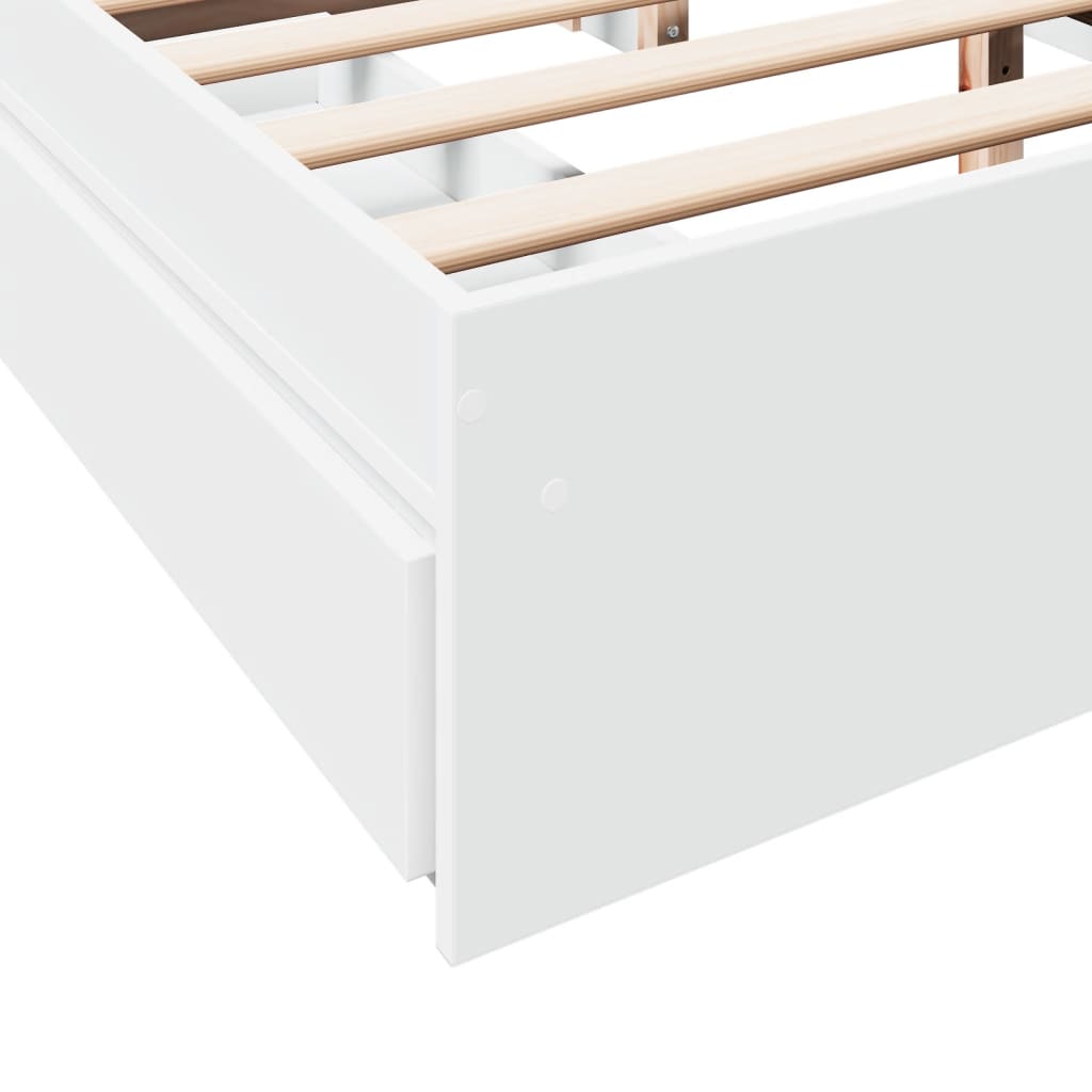 Giroletto con Cassetti Bianco 160x200 cm in Legno Multistrato | homemem39