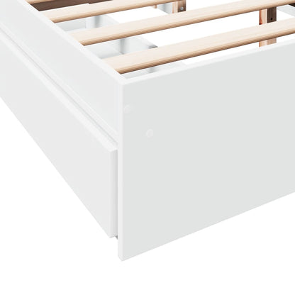 Giroletto con Cassetti Bianco 160x200 cm in Legno Multistrato | homemem39