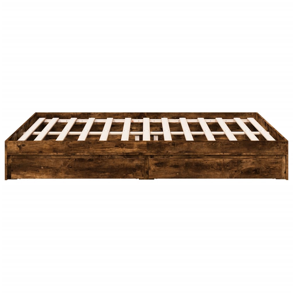 Giroletto con Cassetti Rovere Fumo 160x200 cm Legno Multistrato | homemem39