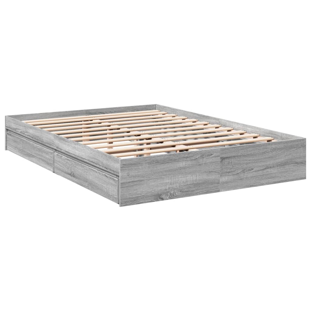 Giroletto Cassetti Grigio Sonoma 160x200 cm Legno Multistrato | homemem39