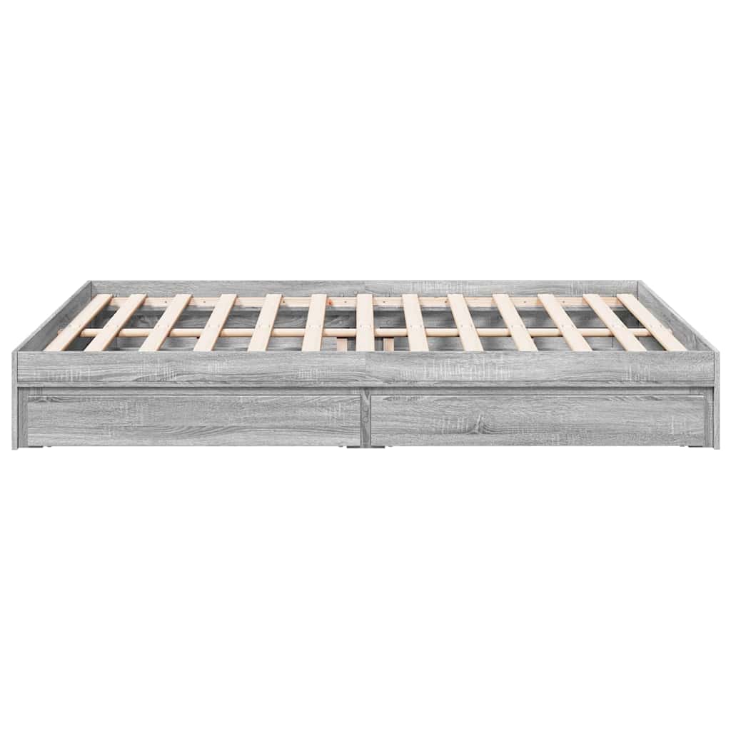 Giroletto Cassetti Grigio Sonoma 160x200 cm Legno Multistrato