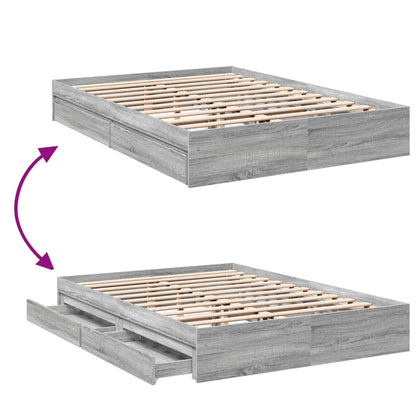 Giroletto Cassetti Grigio Sonoma 160x200 cm Legno Multistrato | homemem39