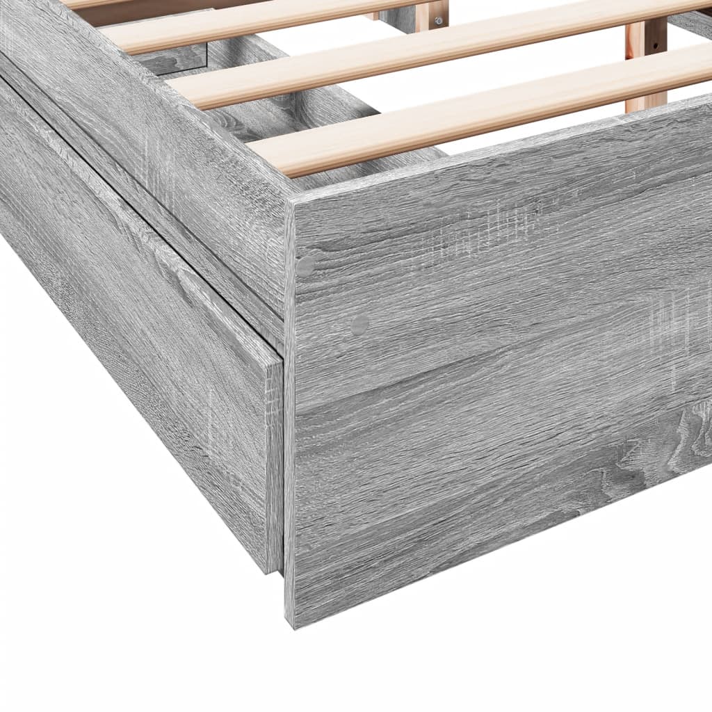 Giroletto Cassetti Grigio Sonoma 160x200 cm Legno Multistrato | homemem39