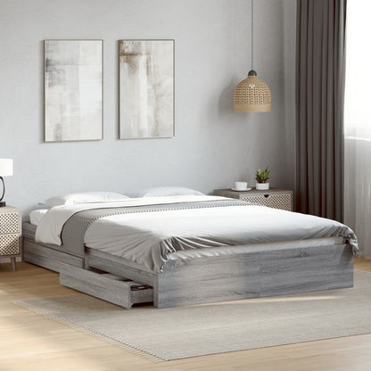 Giroletto Cassetti Grigio Sonoma 160x200 cm Legno Multistrato | homemem39