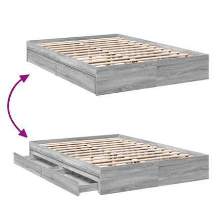 Giroletto Cassetti Grigio Sonoma 150x200 cm Legno Multistrato | homemem39