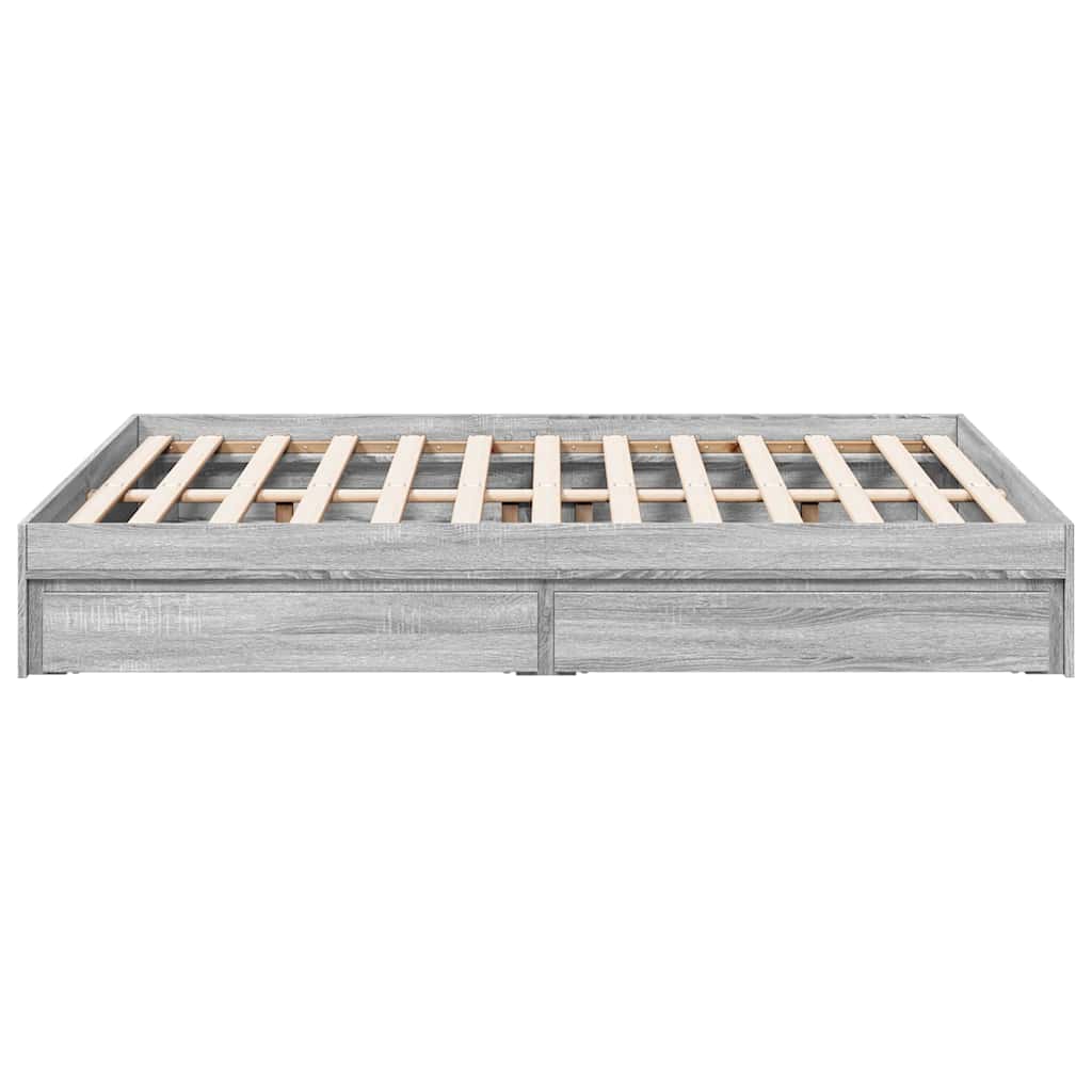Giroletto Cassetti Grigio Sonoma 140x200 cm Legno Multistrato