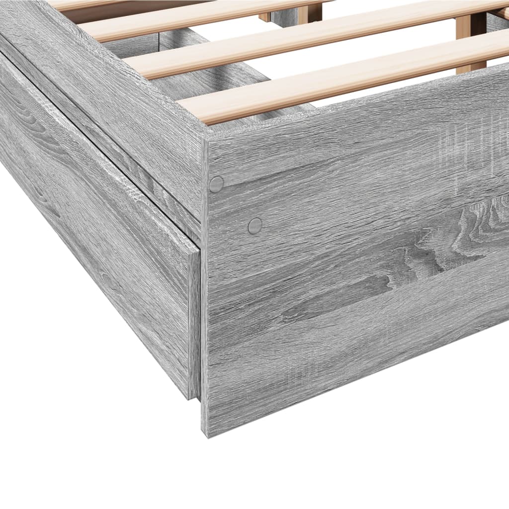 Giroletto Cassetti Grigio Sonoma 120x200 cm Legno Multistrato - homemem39