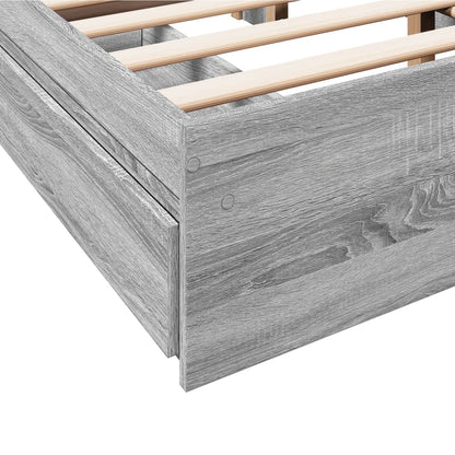 Giroletto Cassetti Grigio Sonoma 120x200 cm Legno Multistrato - homemem39