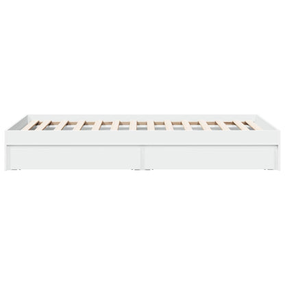 Giroletto con Cassetti Bianco 100x200 cm in Legno Multistrato | homemem39