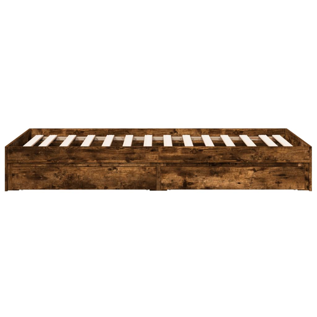 Giroletto con Cassetti Rovere Fumo 100x200 cm Legno Multistrato | homemem39