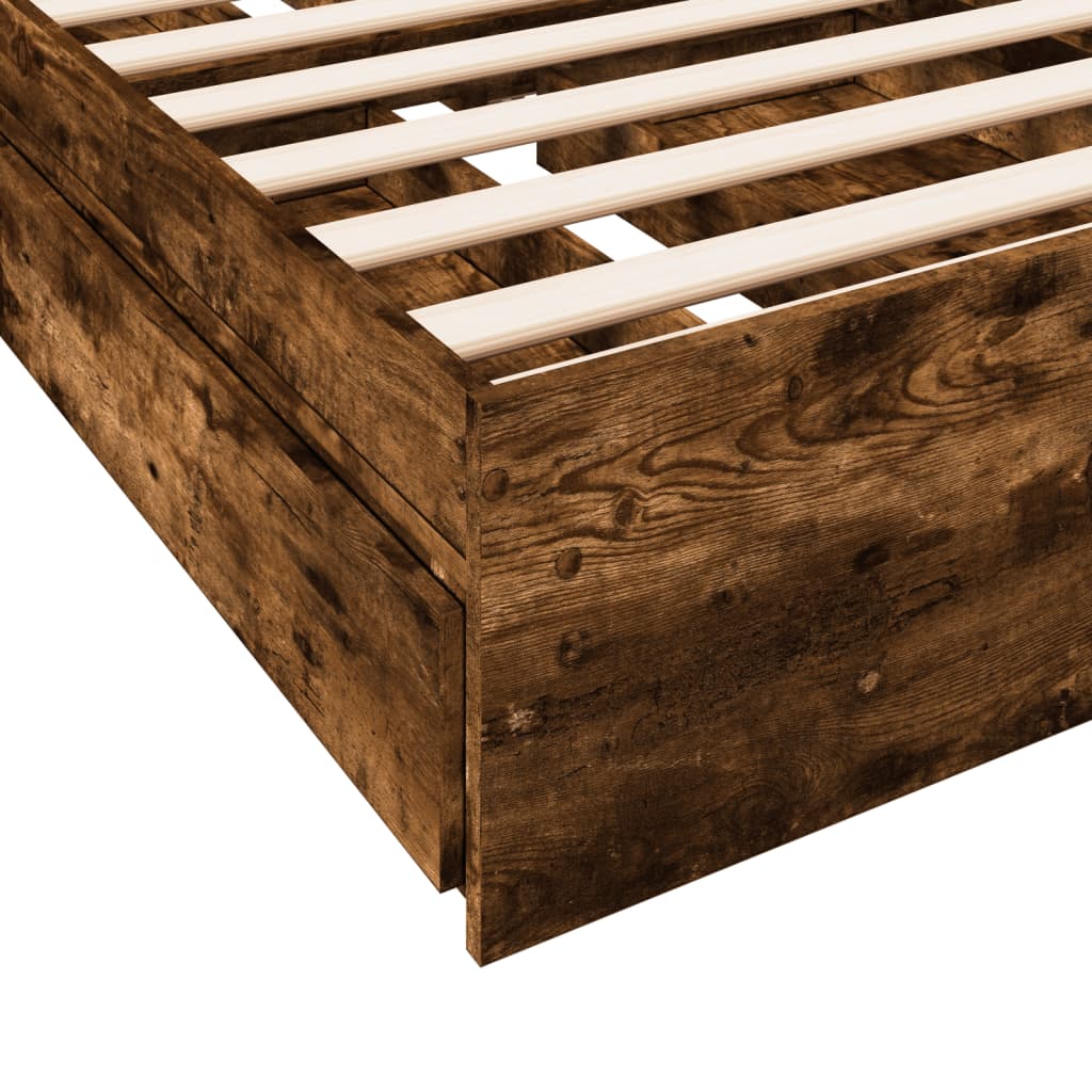 Giroletto con Cassetti Rovere Fumo 100x200 cm Legno Multistrato | homemem39