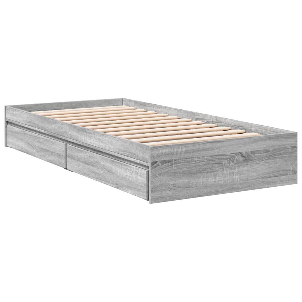 Giroletto Cassetti Grigio Sonoma 90x200 cm Legno Multistrato | homemem39