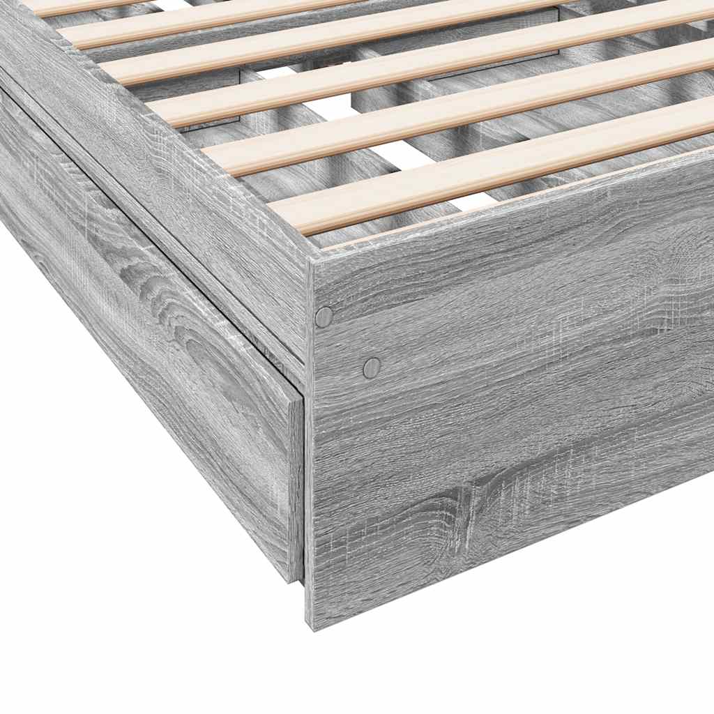 Giroletto Cassetti Grigio Sonoma 90x200 cm Legno Multistrato