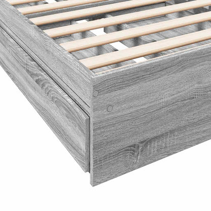 Giroletto Cassetti Grigio Sonoma 90x200 cm Legno Multistrato