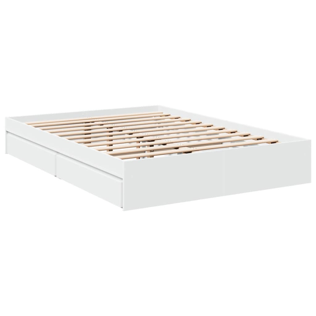 Giroletto con Cassetti Bianco 140x190 cm in Legno Multistrato | homemem39