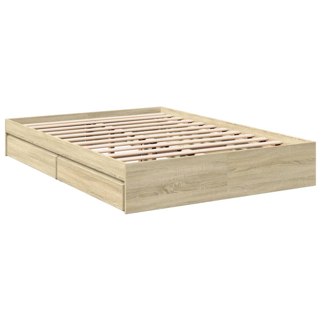 Giroletto Cassetti Rovere Sonoma 140x190 cm Legno Multistrato | homemem39