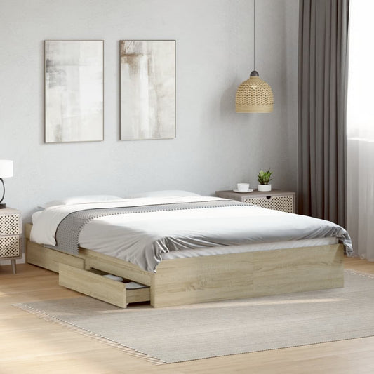 Giroletto Cassetti Rovere Sonoma 140x190 cm Legno Multistrato | homemem39