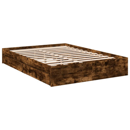 Giroletto con Cassetti Rovere Fumo 135x190 cm Legno Multistrato | homemem39