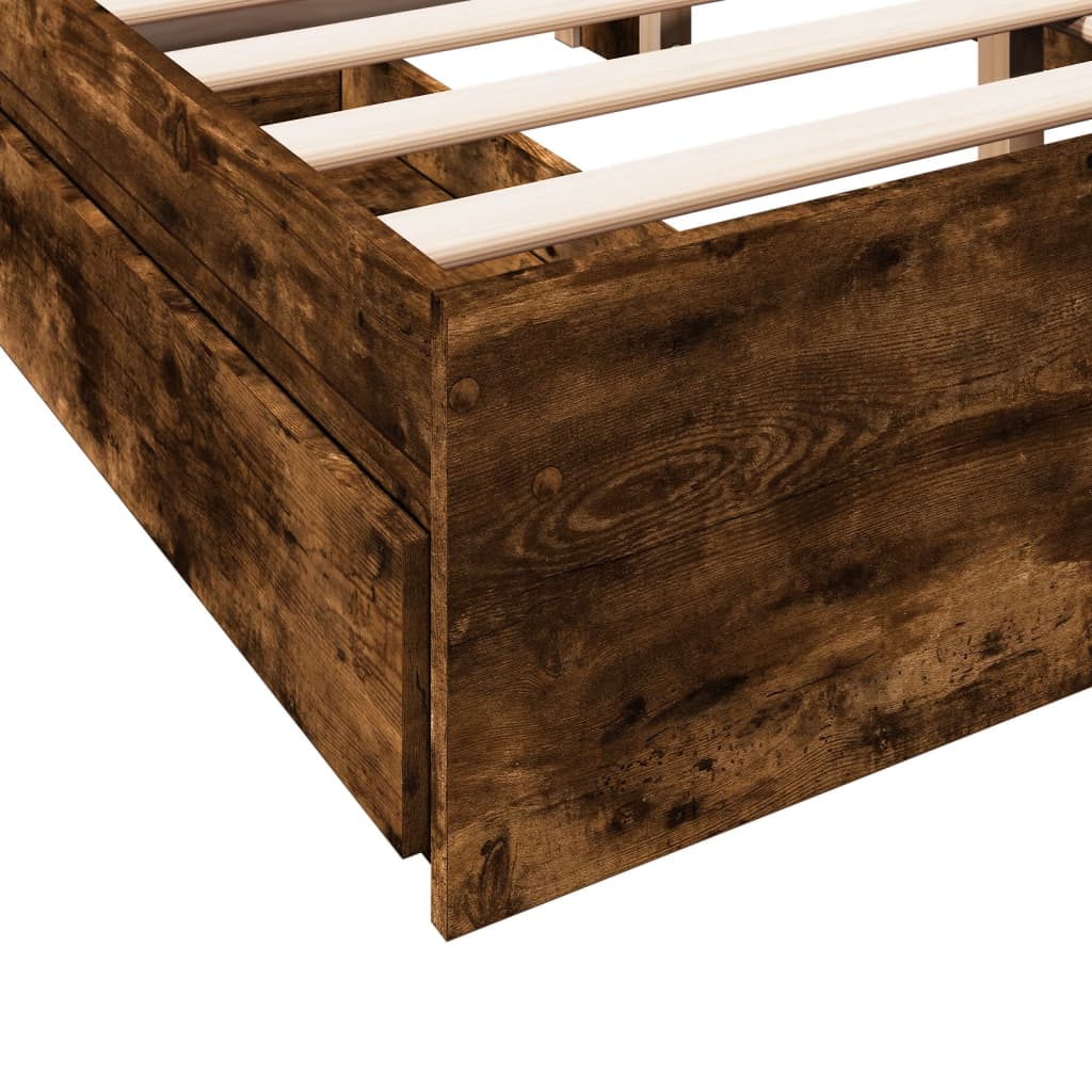 Giroletto con Cassetti Rovere Fumo 135x190 cm Legno Multistrato | homemem39