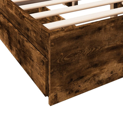 Giroletto con Cassetti Rovere Fumo 135x190 cm Legno Multistrato | homemem39