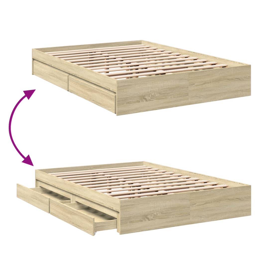 Giroletto Cassetti Rovere Sonoma 120x190 cm Legno Multistrato | homemem39