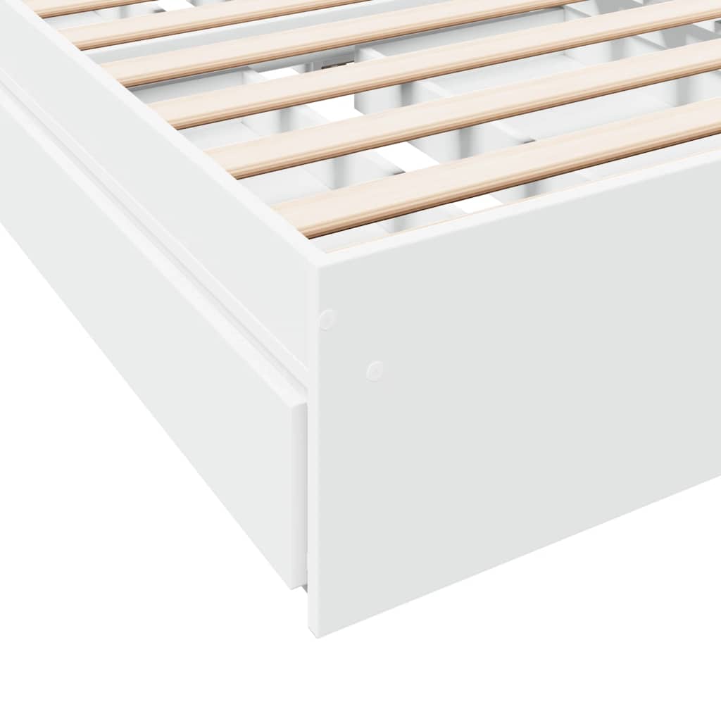 Giroletto con Cassetti Bianco 90x190 cm in Legno Multistrato