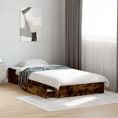 Giroletto con Cassetti Rovere Fumo 90x190 cm Legno Multistrato - homemem39