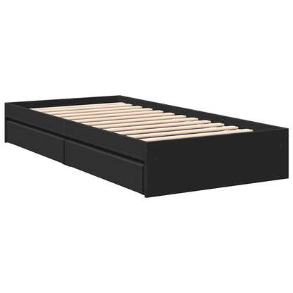 Giroletto con Cassetti Nero 75x190 cm in Legno Multistrato | homemem39