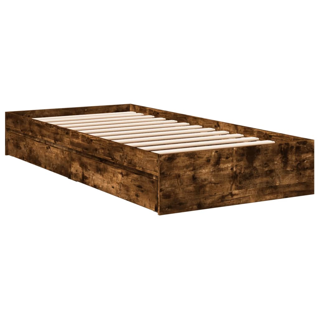 Giroletto con Cassetti Rovere Fumo 75x190 cm Legno Multistrato | homemem39