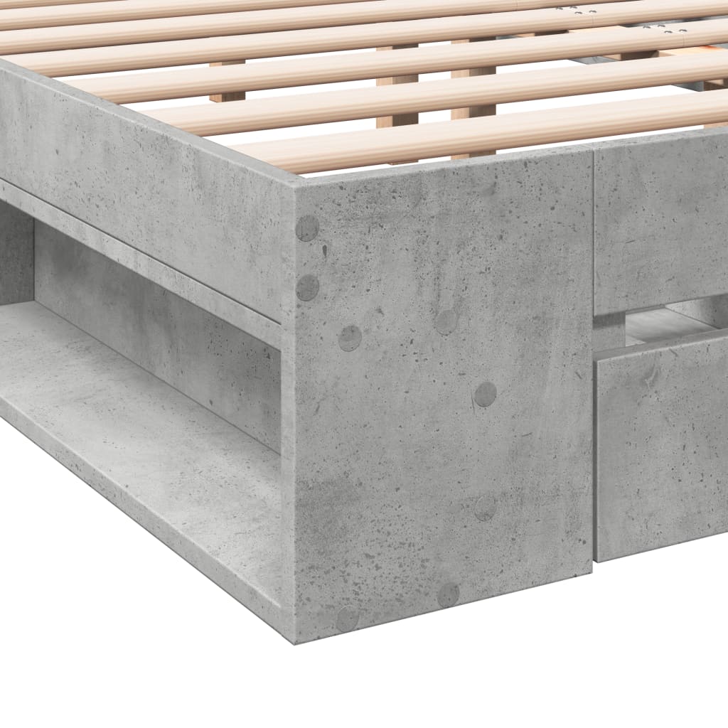 Giroletto Cassetti Grigio Cemento 200x200 cm Legno Multistrato | homemem39