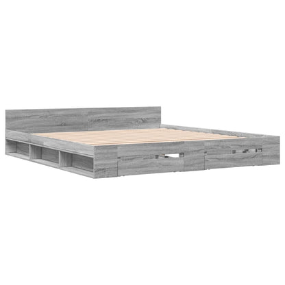 Giroletto Cassetti Grigio Sonoma 200x200 cm Legno Multistrato - homemem39