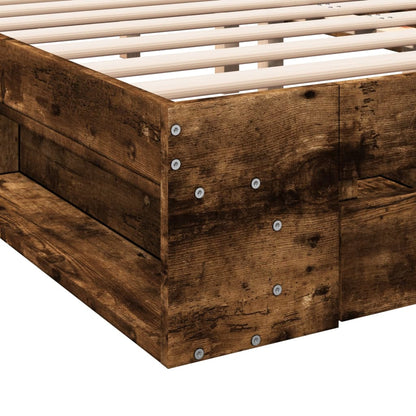 Giroletto con Cassetti Rovere Fumo 160x200 cm Legno Multistrato | homemem39