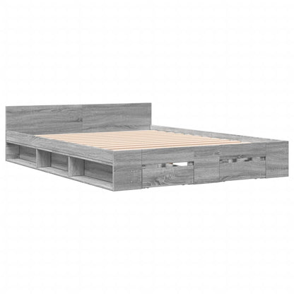 Giroletto Cassetti Grigio Sonoma 160x200 cm Legno Multistrato - homemem39