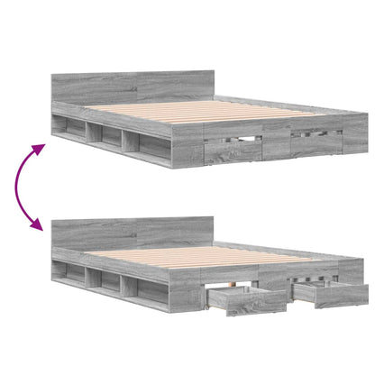 Giroletto Cassetti Grigio Sonoma 140x200 cm Legno Multistrato | homemem39
