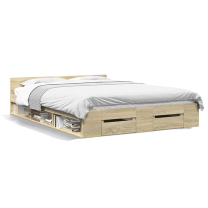 Giroletto Cassetti Rovere Sonoma 140x190 cm Legno Multistrato | homemem39